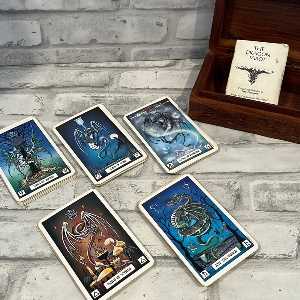The Dragon Tarot Cards, US Games Systems, Inc. instructions included wooden box
